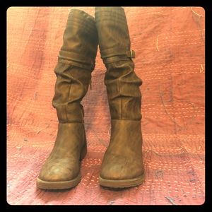 Distressed Faux Leather Boots